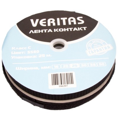 Лента контакт цв черный 25мм (боб 25м) С Veritas4