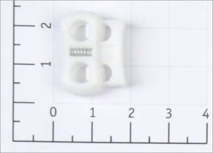 Фиксатор пластик Z38-22 цв белый для двух шнуров (уп 100шт)0