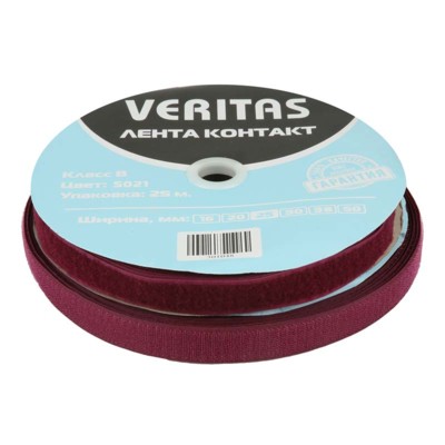 Лента контакт цв бордовый темный 25мм (боб 25м) S-021 B Veritas (3)