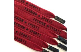 шнур плоский красный надпись fashion sports металл наконечник 130см купить по цене 55.6 руб для домашнего шитья - в интернет-магазине Веллтекс | Санкт-Петербург
