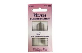110101 иглы ручные для тонкой шерсти №7, (уп.16шт) hobby&pro купить по цене 114 руб - в интернет-магазине Веллтекс | Санкт-Петербург

